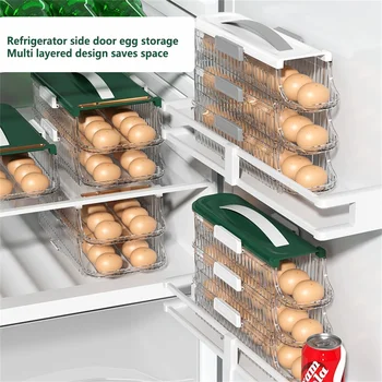 Прочный контейнер для хранения, переносная коробка для хранения яиц, органайзер для хранения большой емкости, органайзеры для шкафов и выдвижных ящиков