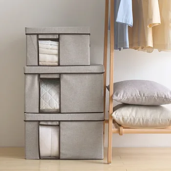 BOUSSAC-Складной контейнер для хранения одеяла для нижнего белья с перспективным окном, органайзер для гардероба, Оксфордский ящик для хранения одежды