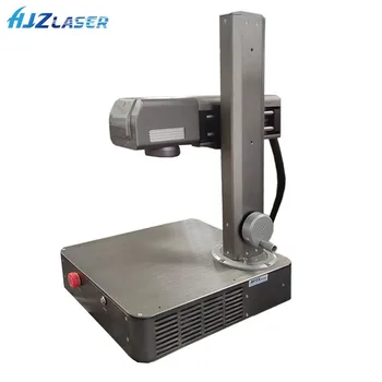 HJZ Laser Дешевый Портативный волоконный лазерный станок для маркировки и гравировки пластика