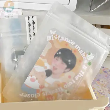 10ШТ прозрачных пластиковых пакетов для карточек Kpop с застежкой-молнией, самозаклеивающихся