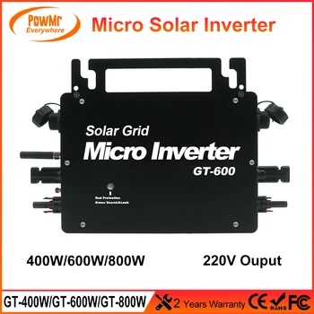 Микроинвертор 400 Вт 600 Вт 800 Вт Сетевой Солнечный Инвертор Встроенный WiFi 110 В 220 В Чистый Синусоидальный Инвертор MPPT Солнечный Преобразователь IP66