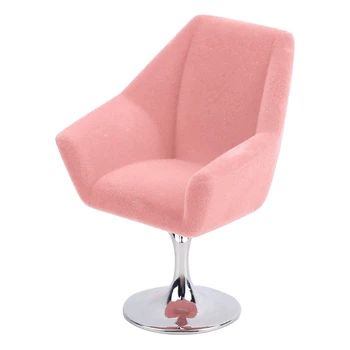 Кресло для кукольного домика 1: 12Mini, мини-кресло для кукольного домика, миниатюрное флокированное кресло для украшения кукольного домика