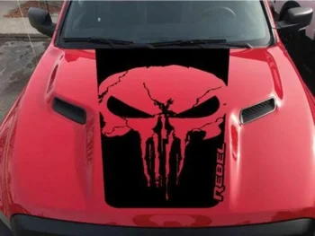 Для виниловой наклейки Dodge Ram Rebel Grunge Skull Наклейка на капот грузовика