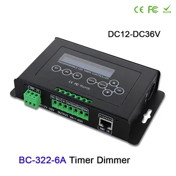 Программируемый Таймер-Диммер BC-322-6A ЖК-дисплей 24V 12V-36V 6A * 4CH PWM сигнал DMX512 Светодиодная лента, растительный светильник, Аквариумный контроллер