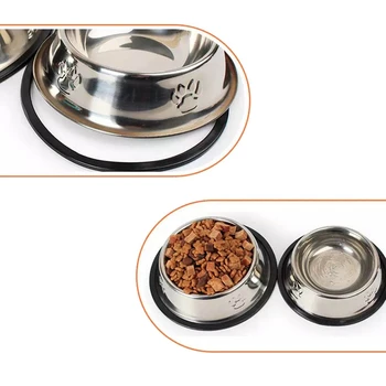 Миска для собак премиум-класса из нержавеющей стали для мытья посуды и собачьего корма - прочная и гигиеничная миска для кормления домашних животных