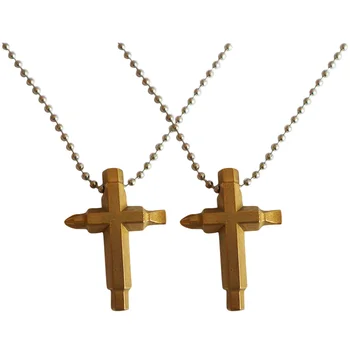 2 предмета, подвеска из нержавеющей стали, мужское ожерелье с несколькими отвертками, мужское мини-мужское ожерелье, подвеска с крестом.