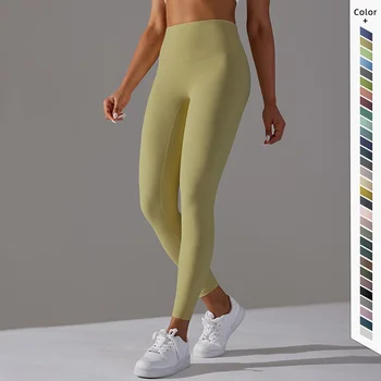 Высококачественные женские облегающие брюки для йоги с высокой талией, подтягивающие бедра, сексуальные и дышащие брюки для бега и фитнеса