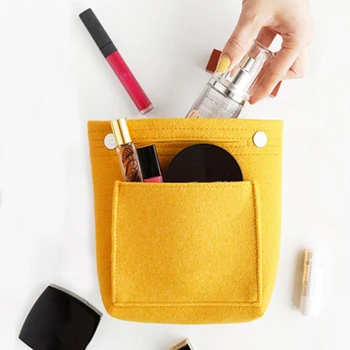 Фетровая сумка-вкладыш для сумочки-органайзера, женская косметичка для макияжа, переносные косметички, Внутренний кошелек, женские сумки-тоут