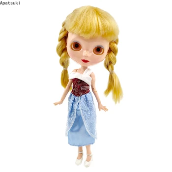 Фиолетово-Синяя Кукольная Одежда Для Blythe Платье Принцессы Для Neo Blythe 1/6 Аксессуары Для Кукол Наряды Для Кукол Licca Детские Игрушки