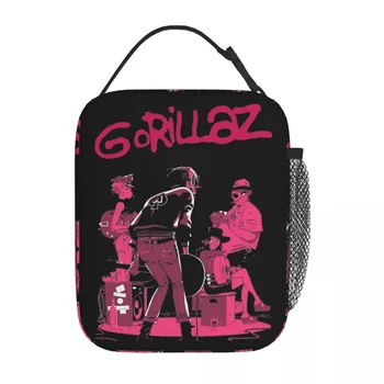 Изолированная сумка для ланча Gorillaz, вместительный музыкальный контейнер для ланча, термосумка, ланч-бокс, школьные сумки для еды на открытом воздухе