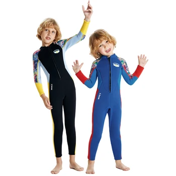 Неопреновый гидрокостюм для мальчиков, молодежный термальный купальник, с длинными рукавами, для серфинга, плавания, дайвинга, снорклинга, 2,5 мм