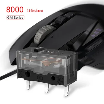 4шт для Kailh GM8.0 Игровая Мышь Микропереключатель 80M Life 3 Pin Черная точка используется на Компьютерных Мышах Левая Правая Кнопка
